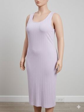 Design Lab Lavender Ribbed Tank Dress – Size XL NWOT